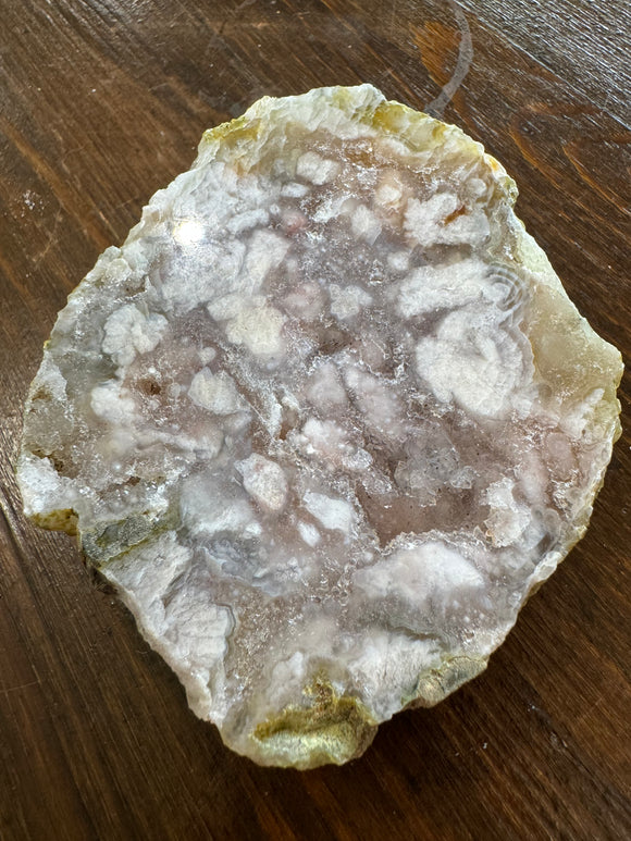 Pink Amethyst Polished Geode Slab