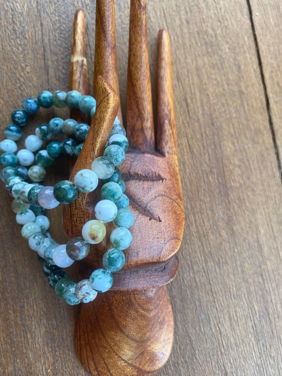 Tree Agate Stretch Bracelet