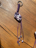 Chevron Amethyst Key Rings