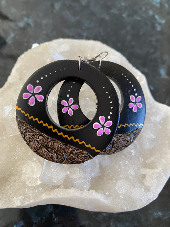 Frangipani Wood Earrings