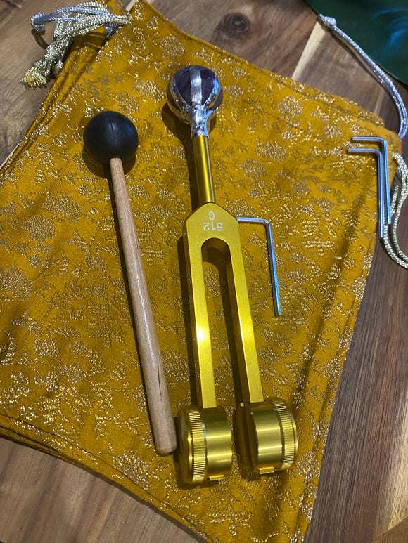 512 Hz Chevron Amethyst Crystal Tuning Forks