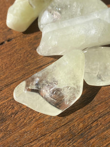 Sulphur in Clear Quartz Tumble Stones