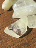 Sulphur in Clear Quartz Tumble Stones