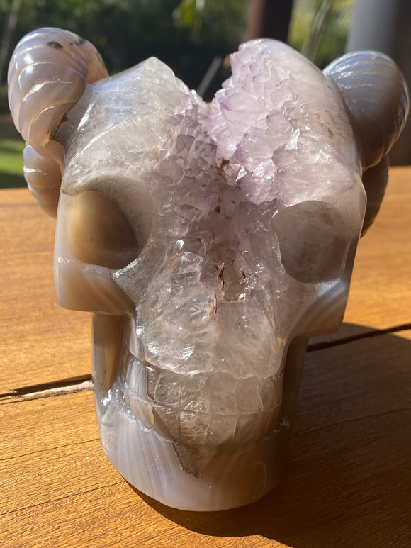 Amethyst Geode Skull XL