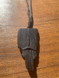 Black Tourmaline with Hematite Macrame Necklace