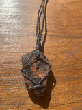 Black Tourmaline with Hematite Macrame Necklace