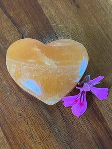 Orange Calcite Heart Small