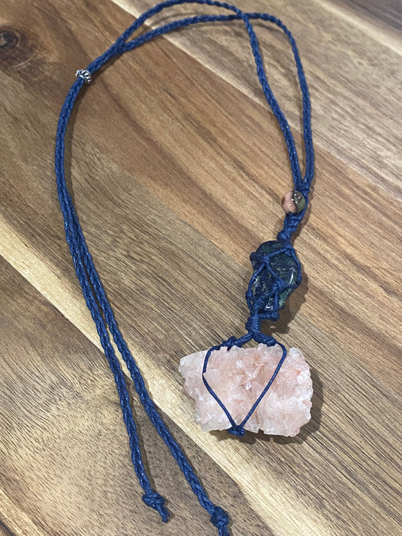 Heulandite, Jasper, Azurite & Malachite Necklace