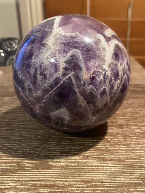 Chevron Amethyst Sphere