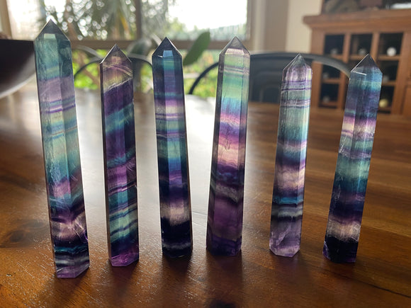 Rainbow Fluorite Points