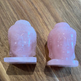 Rose Quartz Buddha Heads