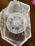Clear Gypsum Slice (with laser etching)