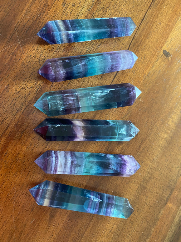 Rainbow Fluorite Double Terminated Points