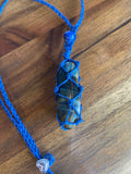 Blue Tigers Eye Macramé Necklace