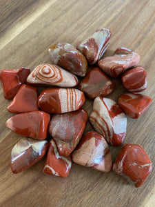 Swirling Red Jasper Tumbled Stones