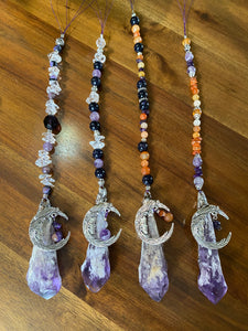 Amethyst Moon Crystal Hangers