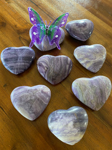 Purple Fluorite Hearts