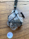 Amphibole Quartz Macramé Necklaces