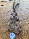Amphibole Quartz Macramé Necklaces