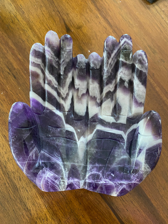 Chevron Amethyst Gratitude Hands