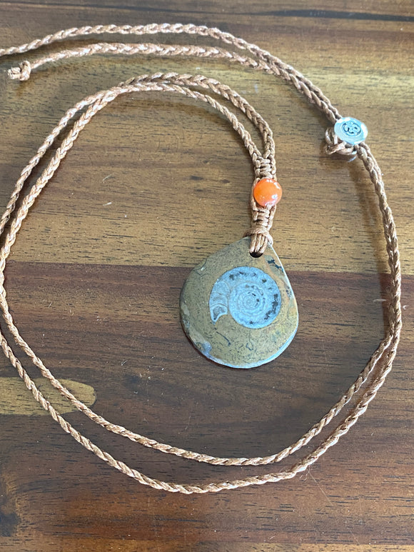 Goniatite Macramé Necklace