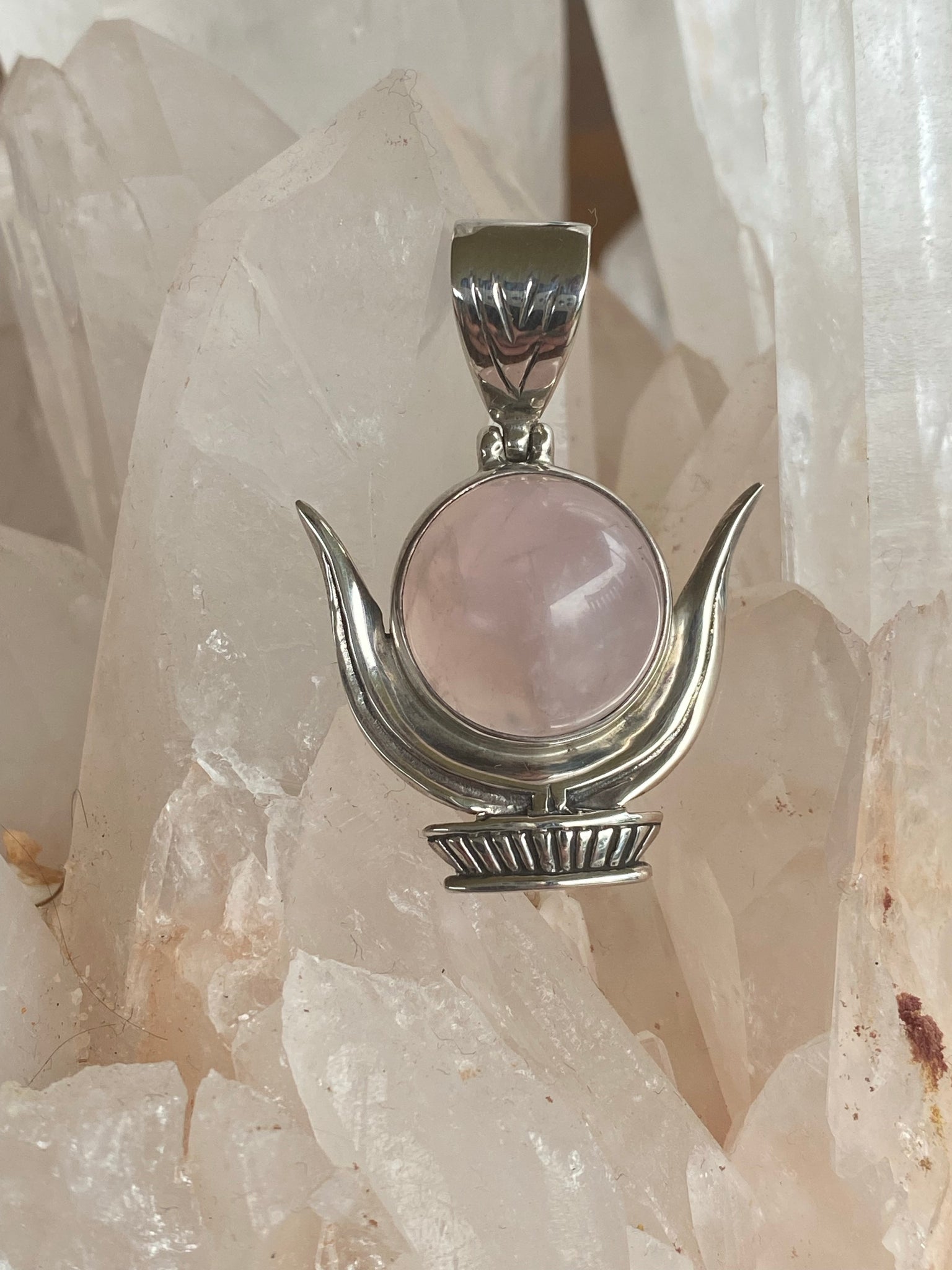 Rose Quartz Isis Pendant Earth Vibrations