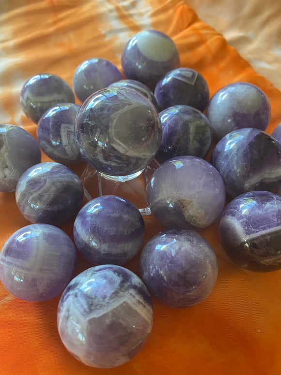 Chevron Amethyst Spheres