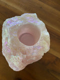 Assorted Quartz Tealight Candle Holders with Angel Aura