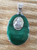 Malachite and Kuan Yin Pendant