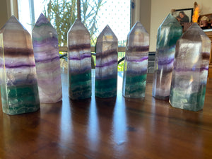 Rainbow Fluorite Points Large