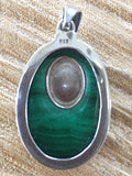 Malachite and Kuan Yin Pendant