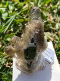 Smokey Quartz with Feldspar and Aegirine Natural Cluster