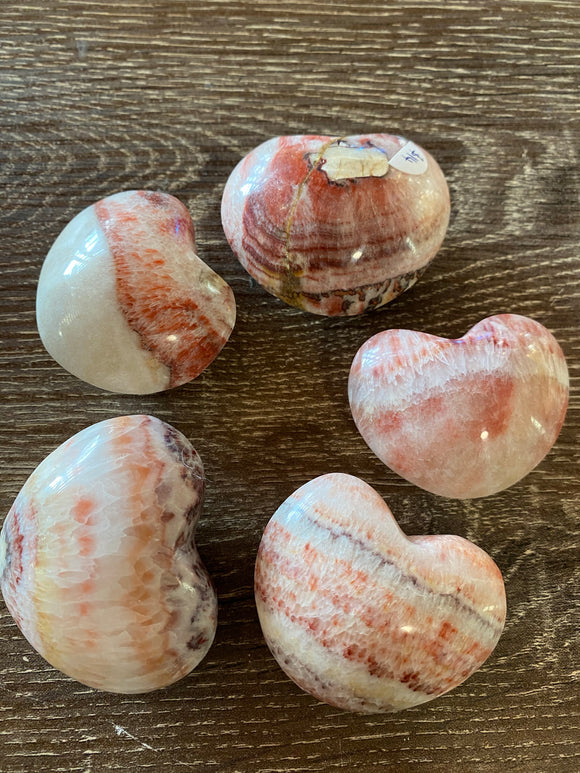 Aztec or Inca Calcite Polished Hearts