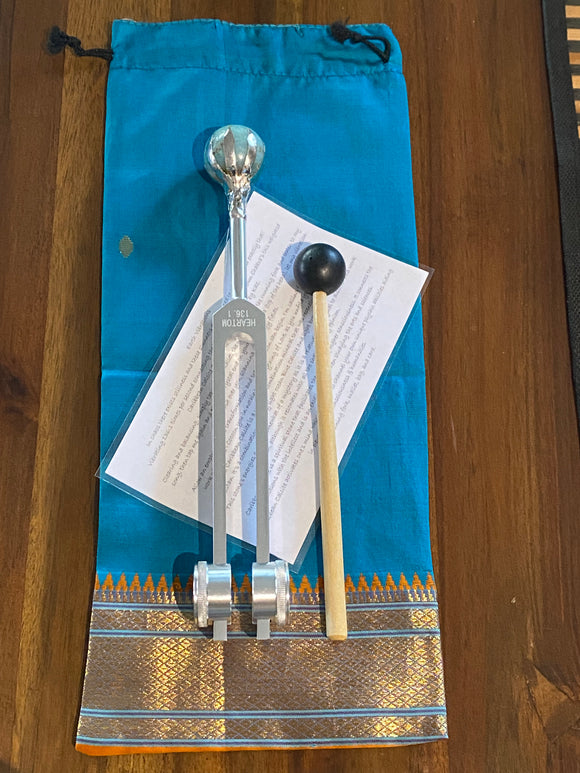 Caribbean calcite, 136.1hz, Silver, Crystal Tuning Fork