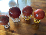 Gold & Pearl Crown Sphere Stands