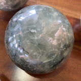 Prehnite Spheres with Rutile & Epidote