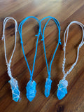 Aqua Aura Macrame Necklaces