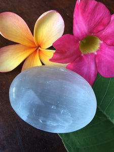 Selenite Palm Stone