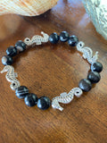 Black Agate Seahorse Bracelets