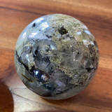 Prehnite Spheres with Rutile & Epidote