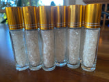 Glass Roller Bottles with Crystal Chips