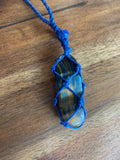 Blue Tigers Eye Macramé Necklace
