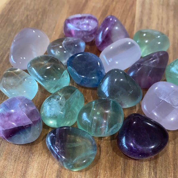 Rainbow Fluorite Tumble Stones – Earth Vibrations