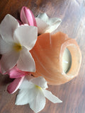 Candle Holder Apricot Selenite