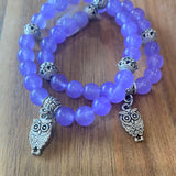 Purple Jadeite Owl Bracelets