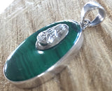 Malachite and Kuan Yin Pendant