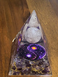 Amethyst & Clear Quartz Organite Pyramids