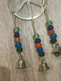 Brass Bell & Beaded Peace Hanger