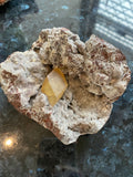 Golden Ray Calcite Record Keeper on Chalcedony