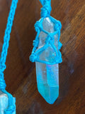 Aqua Aura Macrame Necklaces